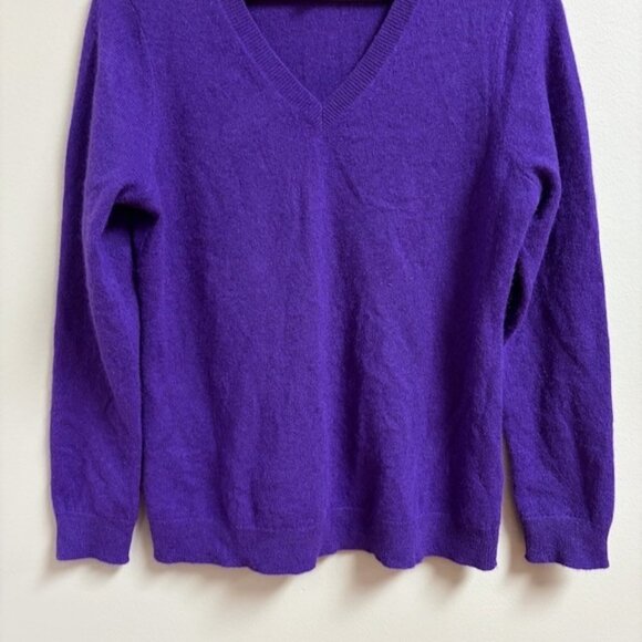 Charter Club Luxury Cashmere Sweater Large Purple Quiet Luxury Minimalist Preppy - Picture 3 of 8